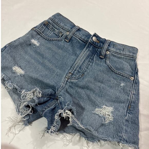 Madewell Womens 23 The Perfect Jean Shorts Denim Ripped Distressed Summer - Picture 2 of 8